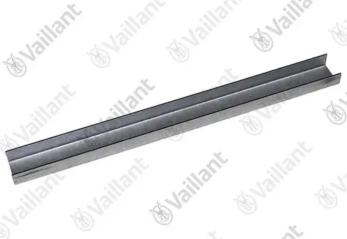 Vaillant Profilleiste in grauem Metall, länglich mit einer mittigen Vertiefung. Geeignet zur Abdichtung in Heizungsinstallationen. 